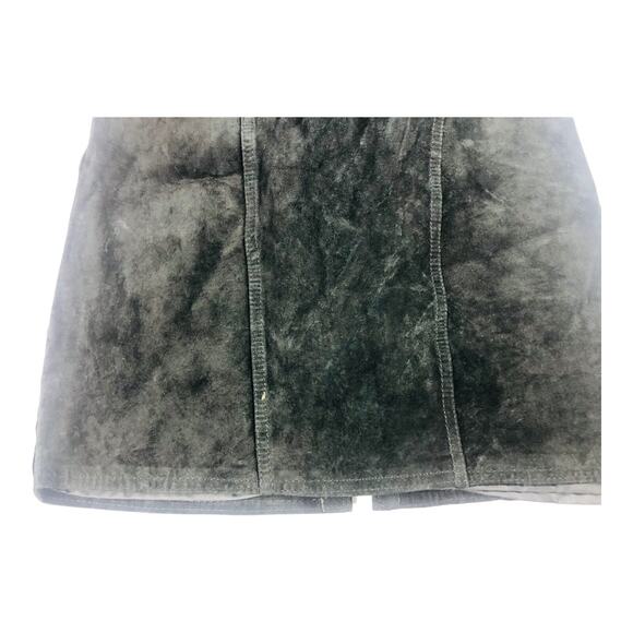 3580 Women Black Suede Leather Pencil Skirt Mini High Ris 7/8 Vintage 90’s - Picture 3 of 10
